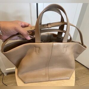 MANSUR GAVRIEL TAN TULIPANO BAG LEATHER